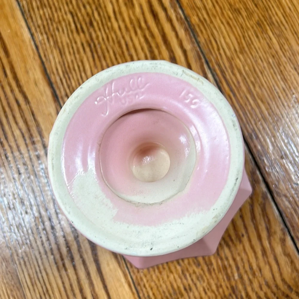 Hull Vintage/MCM pink pedestal pottery. Marked Hull USA 156. Great condition